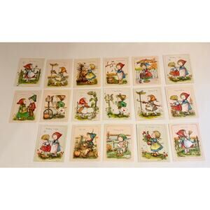 Set of 17 Vintage Little Helpers Greeting Cards